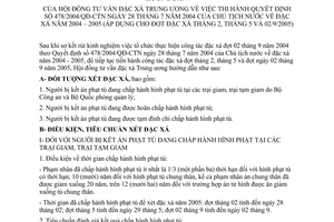 Hướng dẫn 02/HĐĐX Hội Đồng đặc xá Trung ương thi hành Quyết định 478/2004/QĐ-CTN