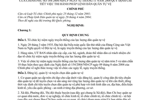 Nghị định 184/2004/NĐ-CP hướng dẫn thi hành Pháp lệnh Dân quân tự vệ