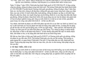 Chỉ thị 37/2004/CT-TTg tiếp tục thực hiện Nghị quyết 09/1998/NQ-CP Chương trình phòng chống tội phạm Chính phủ đến 2010