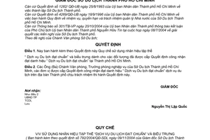 Quyết định 792/QĐ-SDL Quy chế sử dụng nhãn hiệu tập thể “ Dịch vụ Du lịch đạt chuẩn” và biểu trưng