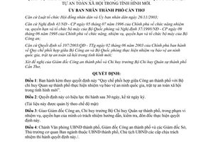 Quyết định 311/2004/QĐ-UB Quy chế phối hợp Công an Bộ Chỉ huy Quân sự bảo vệ an ninh quốc gia Cần Thơ