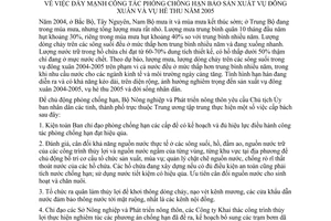 Chỉ thị 61/2004/CT-BNN đẩy mạnh công tác phòng chống hạn đảm bảo sản xuất vụ đông xuân vụ hè thu năm 2005