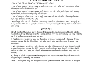 Quyết định 206/2004/QĐ-UB cước vận chuyển hàng hoá bằng ôtô Lâm Đồng