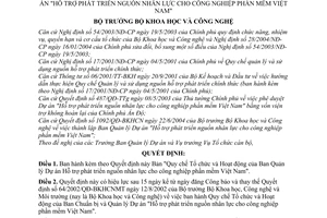 Quyết định 37/2004/QĐ-BKHCN  Quy chế Tổ chức Hoạt động  Ban Quản lý Dự án "Hỗ trợ phát triển nguồn nhân lực cho công nghiệp phần mềm Việt Nam