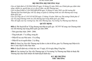 Quyết định 1675/2004/QĐ-BTM chương trình xúc tiến thương mại trọng điểm quốc gia bổ sung 2004