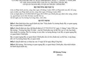 Quyết định 83/2004/QĐ-BNV Tiêu chuẩn Vụ trưởng thuộc Bộ, cơ quan ngang Bộ,cơ quan thuộc Chính phủ