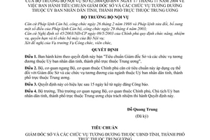 Quyết định 82/2004/QĐ-BNV Tiêu chuẩn Giám đốc sở chức vụ tương đương thuộc UBND tỉnh thành thuộc trung ương