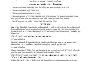 Quyết định 210/2004/QĐ-UB trình tự giải quyết thủ tục hành chính cơ chế một cửa tại cơ quan Nhà nước Lâm Đồng