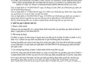 Thông tư 110/2004/TT-BTC xử phạt vi phạm hành chính lĩnh vực giá cả hướng dẫn Nghị định 169/2004/NĐ-CP