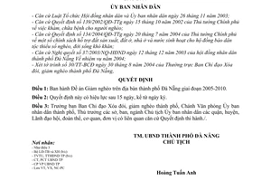 Quyết định 184/2004/QĐ-UB Đề án Giảm nghèo trên địa bàn thành phố Đà Nẵng