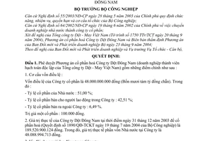Quyết định 137/2004/QĐ-BCN  chuyển Công ty Dệt Đông Nam thành Công ty cổ phần