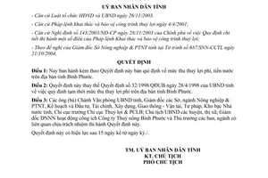 Quyết định 111/2004/QĐ-UB mức thu thuỷ lợi phí tiền nước