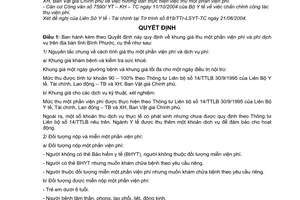 Quyết định 112/2004/QĐ-UB  khung giá thu viện phí và phí dịch vụ