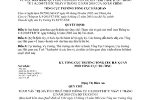 Quyết định 1361/2004/QĐ-TCHQ-KTTT quy chế tham vấn trị giá tính thuế theo Thông tư 118/2003/TT/BTC
