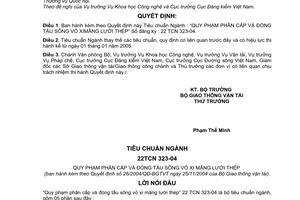 Quyết định 26/2004/QĐ-BGTVT  Tiêu chuẩn Ngành 22 TCN 323-04.