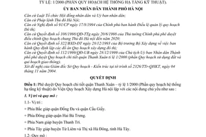 Quyết định 175/2004/QĐ-UB Quy hoạch chi tiết quận Thanh Xuân, tỷ lệ: 1/2000 Phần quy hoạch hệ thống hạ tầng kỹ thuật