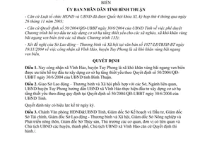 Quyết định số 85/2004/QĐ-UBBT bổ sung xã nghèo khó khăn vùng bãi ngang ven biển Bình Thuận