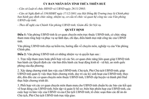 Quyết định 4000/2004/QĐ-UB Chức năng nhiệm vụ cơ cấu của Văn phòng ủy ban