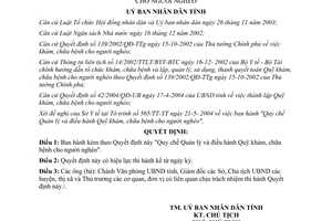 Quyết định 80/2004/QĐ-UB Quản lý điều hành Quỹ khám chữa bệnh cho người nghèo