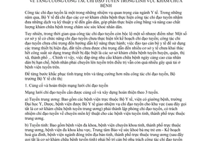 Chỉ thị 09/2004/CT-BYT tăng cường công tác chỉ đạo tuyến lĩnh vực khám chữa bệnh