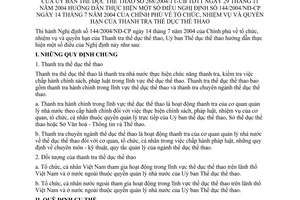 Thông tư 268/2004/TT-UBTDTT tổ chức nhiệm vụ quyền hạn Thanh tra thể dục thể thao hướng dẫn Nghị định 144/2004/NĐ-CP