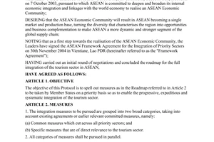 ASEAN sectoral integration protocol for tourism