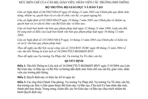 Quyết định 7674/QĐ-BGDĐT-P thu hồi Thông tư 34/2004/TTLT-BGDĐT-BNV