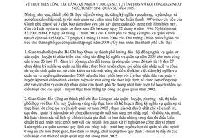 Chỉ thị 30/2004/CT-UB thực hiện công tác đăng ký nghĩa vụ quân sự tuyển chọn