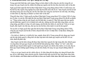 Nghị quyết 42-NQ/TW công tác quy hoạch cán bộ lãnh đạo, quản lý thời