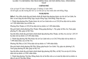 Nghị định 194/2004/NĐ-CP thành lập phường thuộc thị xã Cao Lãnh, Sa Đéc mở rộng thị trấn Hồng Ngự, huyện Hồng Ngự, tỉnh Đồng Tháp