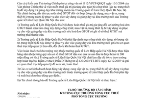 Công văn 14218 TC/TCT hoàn thuế giá trị gia tăng