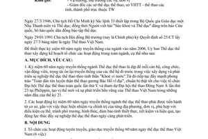 Công văn 1754/UBTDTT-PC  tổ chức các hoạt động kỷ niệm 60 năm ngày truyền thống ngành thể dục thể thao Việt Nam
