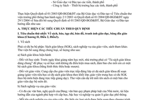 Công văn 11185/GDTH hướng dẫn tiêu chuẩn thư viện trường phổ thông