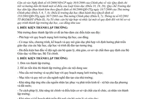 Công văn 11315/TCCB quy định  hồ sơ và quy trình thành lập trường Đại học, cao đẳng