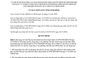 Quyết định số 2948/2004/QĐ-UBND bổ sung 2098/2004/QĐ-UB 2742/2004/QĐ-UB Ninh Bình