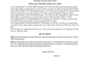 Quyết định 1788/2004/QĐ-TCT-TTHT  Quy trình thực hiện công tác Tuyên truyền Hỗ trợ đối tượng nộp thuế