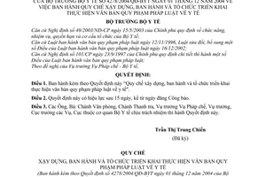 Quyết định 4278/2004/QĐ-BYT Quy chế xây dựng, ban hành tổ chức triển khai thực hiện văn bản pháp luật về y tế