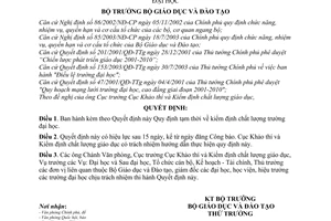 Quyết định 38/2004/QĐ-BGDĐT kiểm định chất lượng trường đại học