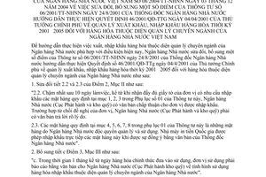 Thông tư 08/2004/TT-NHNN quản lý XNK hàng hoá thời kỳ 2001-2005 hàng hoá diện quản lý chuyên ngành NHNN sửa đổi 06/2001/TT-NHNN