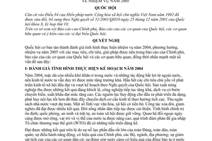 Nghị quyết 41/2004/NQ-QH11 nhiệm vụ năm 2005