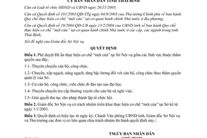 Quyết định 110/2004/QĐ-UBND phê duyệt đề án thực hiện cơ chế một cửa tại Sở Nội vụ Thái Bình