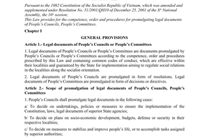 Law No. 31/2004/QH11 on promulgation of legal documents of People’s Councils