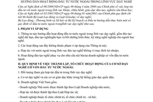 Thông tư liên tịch 20/2004/TTLT-BLĐTBXH-BKH hướng dẫn hoạt động đầu tư nước ngoài trong lĩnh vực dạy nghề