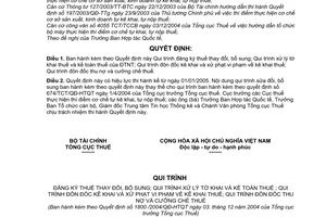 Quyết định 1800/2004/QĐ-TCT-HTQT sửa đổi quy trình quản lý thuế doanh nghiệp thực hiện cơ chế tự kê khai,nộp thuế