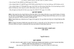 Quyết định 4076/2004/QĐ-UB tiêu chuẩn điều kiện quy trình bổ nhiệm bổ nhiệm lại