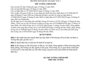 Quyết định 1287/QĐ-TTg bồi thường, hỗ trợ di dân, tái định cư Trường bắn quốc gia khu vực 1