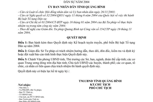 Quyết định 85/2004/QĐ-UB Kế hoạch tuyên truyền, phổ biến Bộ luật Tố tụng Dân sự