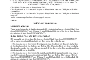 Thông tư 117/2004/TT-BTC thu tiền sử dụng đất hướng dẫn Nghị định 198/2004/NĐ-CP