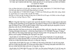 Quyết định 94/2004/QĐ-BTC chế độ thu, nộp, quản lý sử dụng lệ phí cấp phiếu lý lịch tư pháp