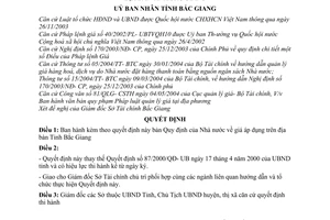 Quyết định 137/2004/QĐ-UB ban hành Quy định quản lý Nhà nước về giá áp dụng trên địa bàn tỉnh Bắc Giang do Ủy ban nhân dân tỉnh Bắc Giang ban hành